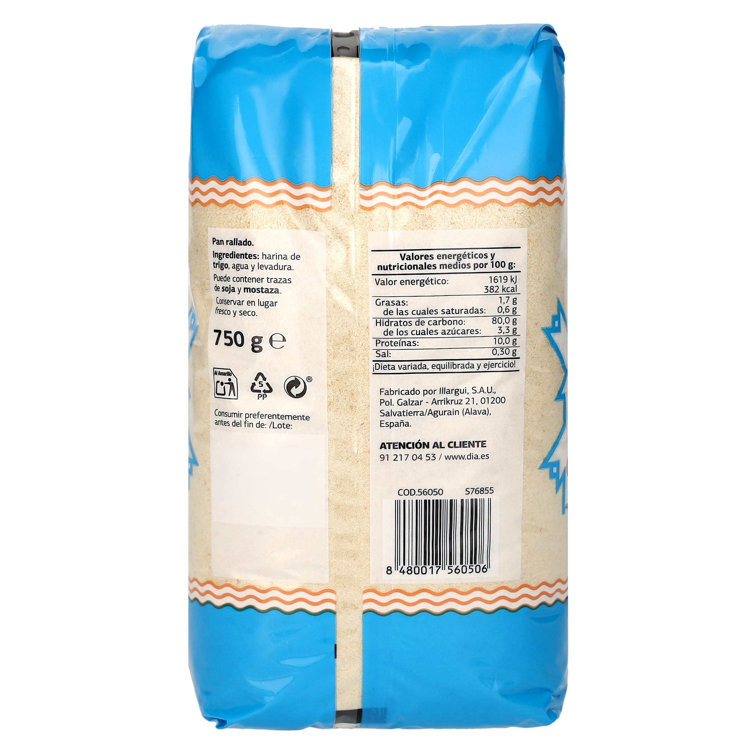 Pan rallado El Molino de Dia 750 g