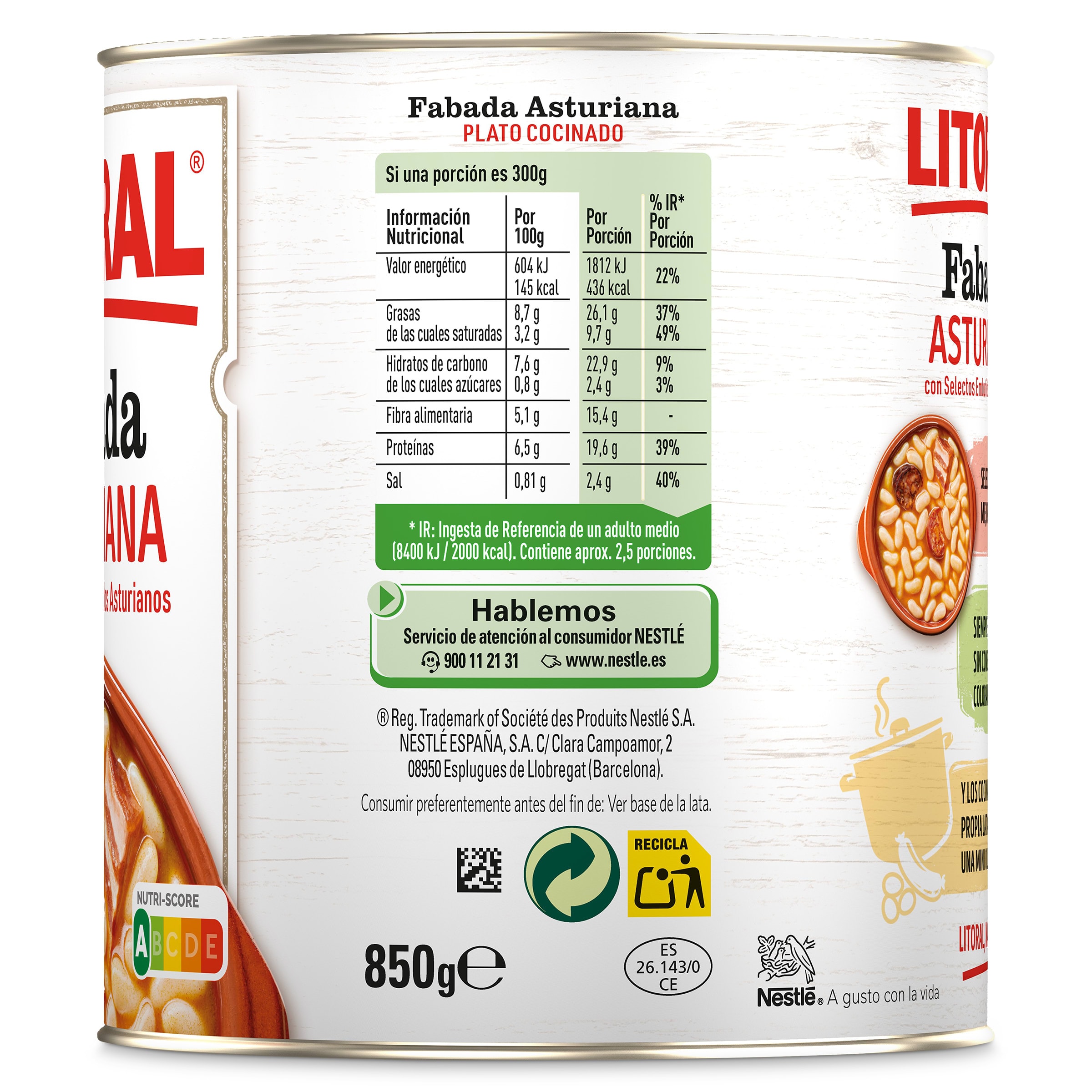 Fabada asturiana Litoral 850 g