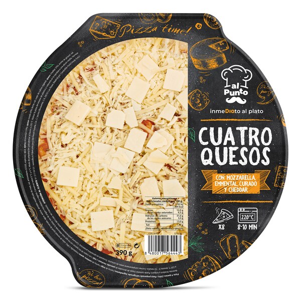 Pizza 4 Quesos Al Punto Bandeja 390 Gr.