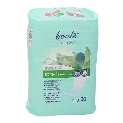 Compresas de incontinencia extra Bonté Everyday de Dia bolsa 20 unidades-0