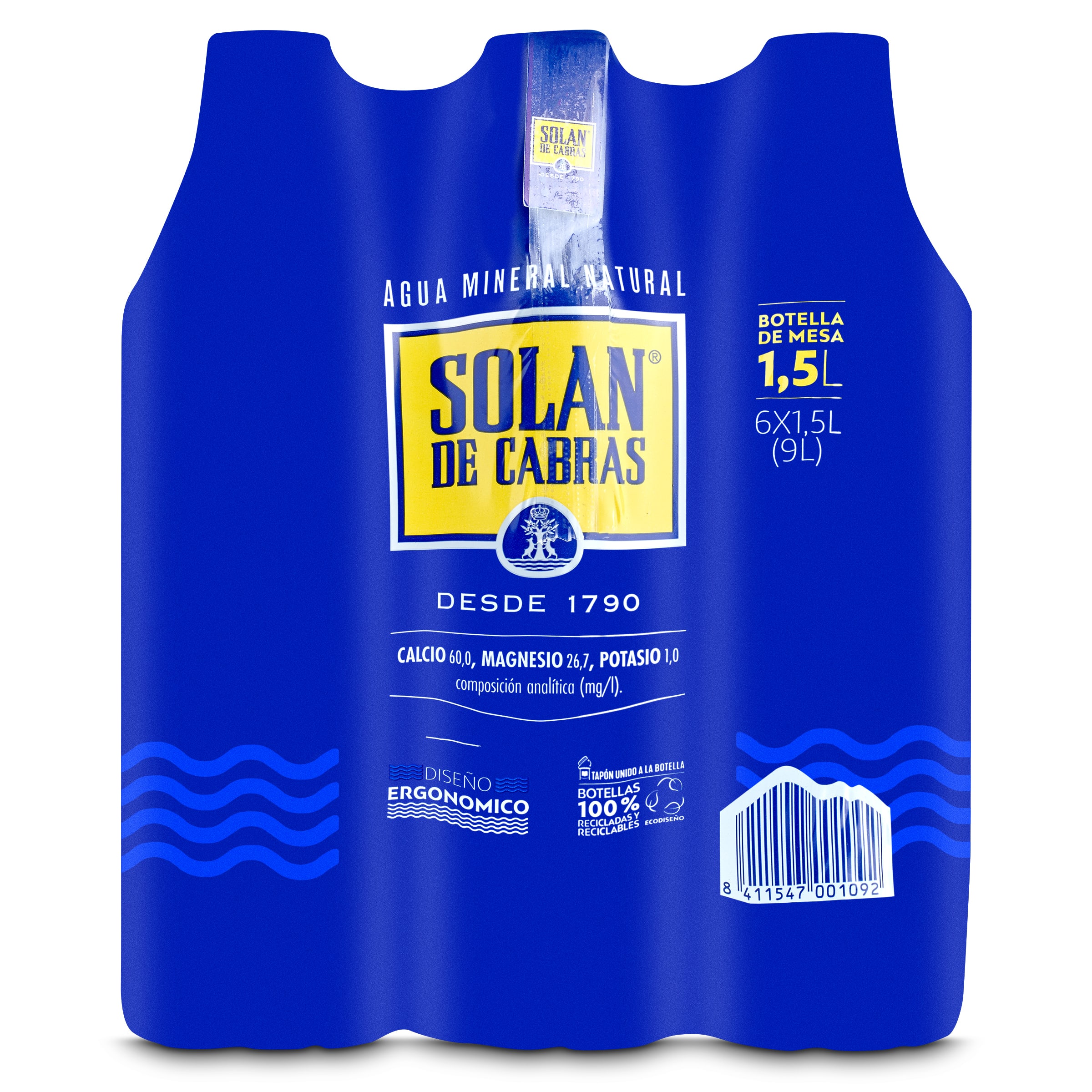 Agua mineral natural Solán de Cabras pack 6 x 1.5 L - Supermercados DIA