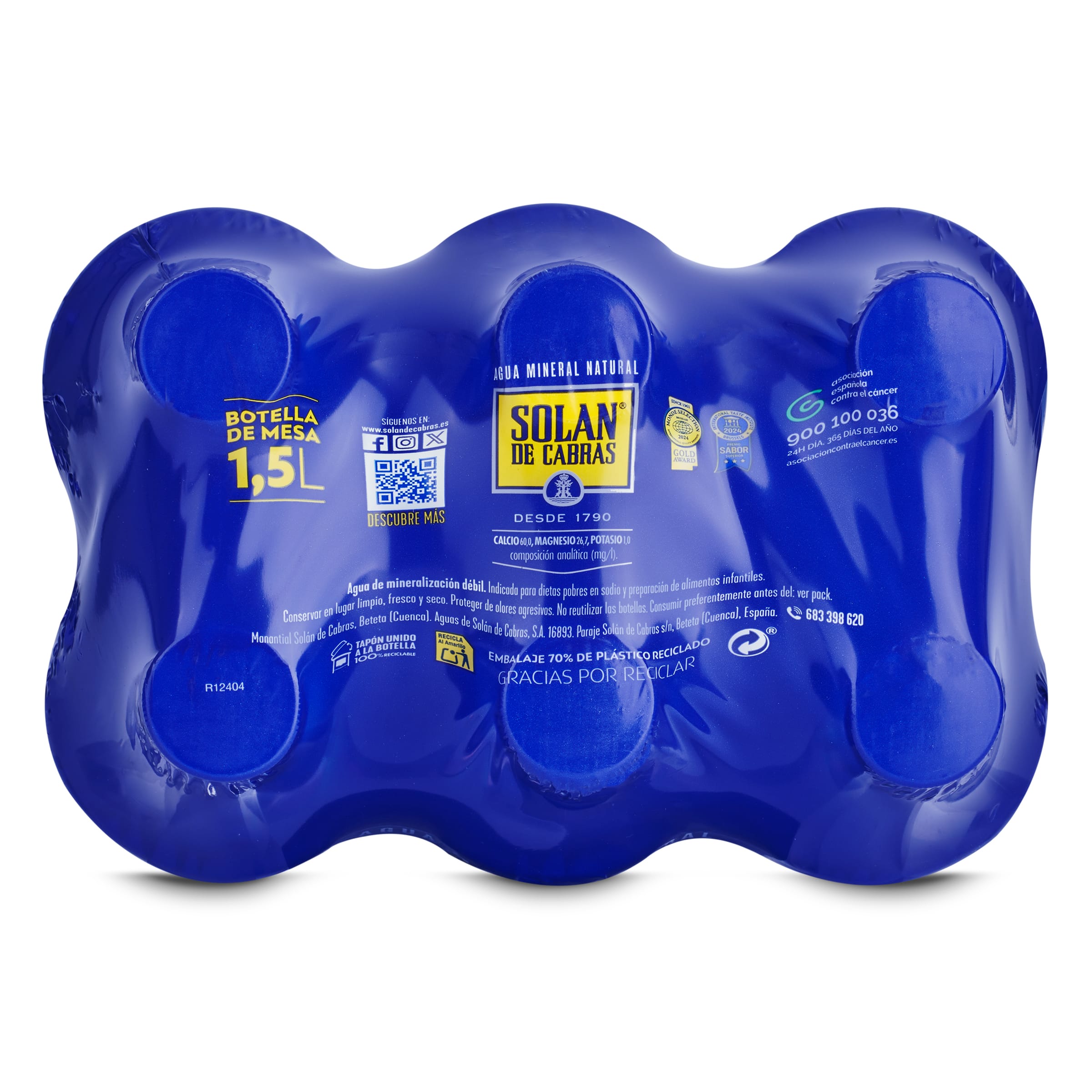 Agua mineral natural Solán de Cabras pack 6 x 1.5 L - Supermercados DIA