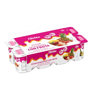 Yogur desnatado con frutas Dia Láctea pack 8 x 125 g-0