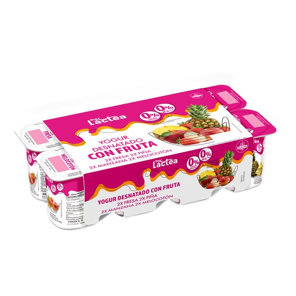 Yogur Desnatado 0% con Frutas Dia Pack 8x125 Gr.