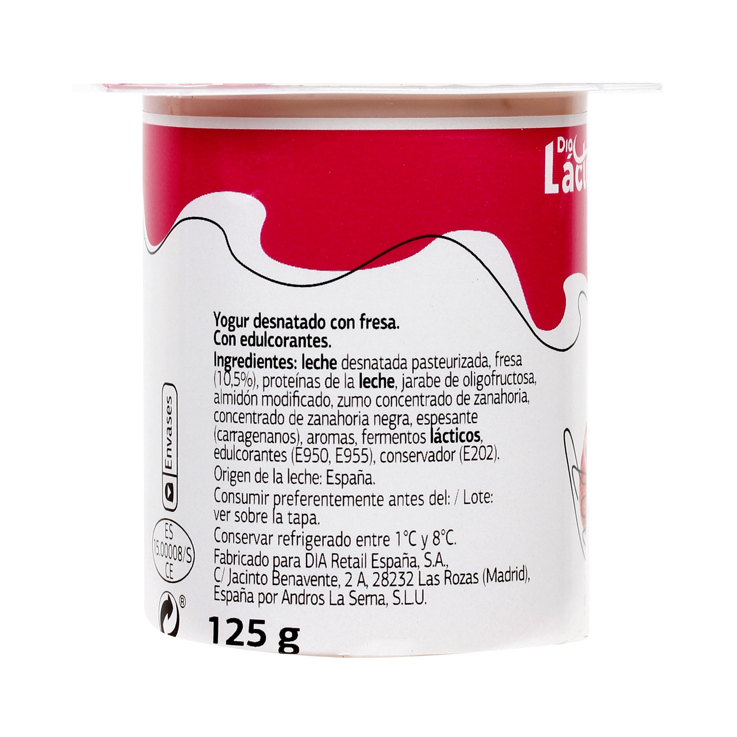 Yogur desnatado con frutas Dia Láctea 8 x 125 g