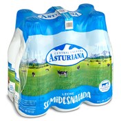 Leche semidesnatada Central Lechera Asturiana botella 6 x 1.5 l