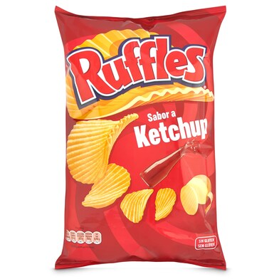 Patatas fritas sabor ketchup Ruffles bolsa 150 g-0 Patatas fritas sabor ketchup Ruffles bolsa 150 g-0