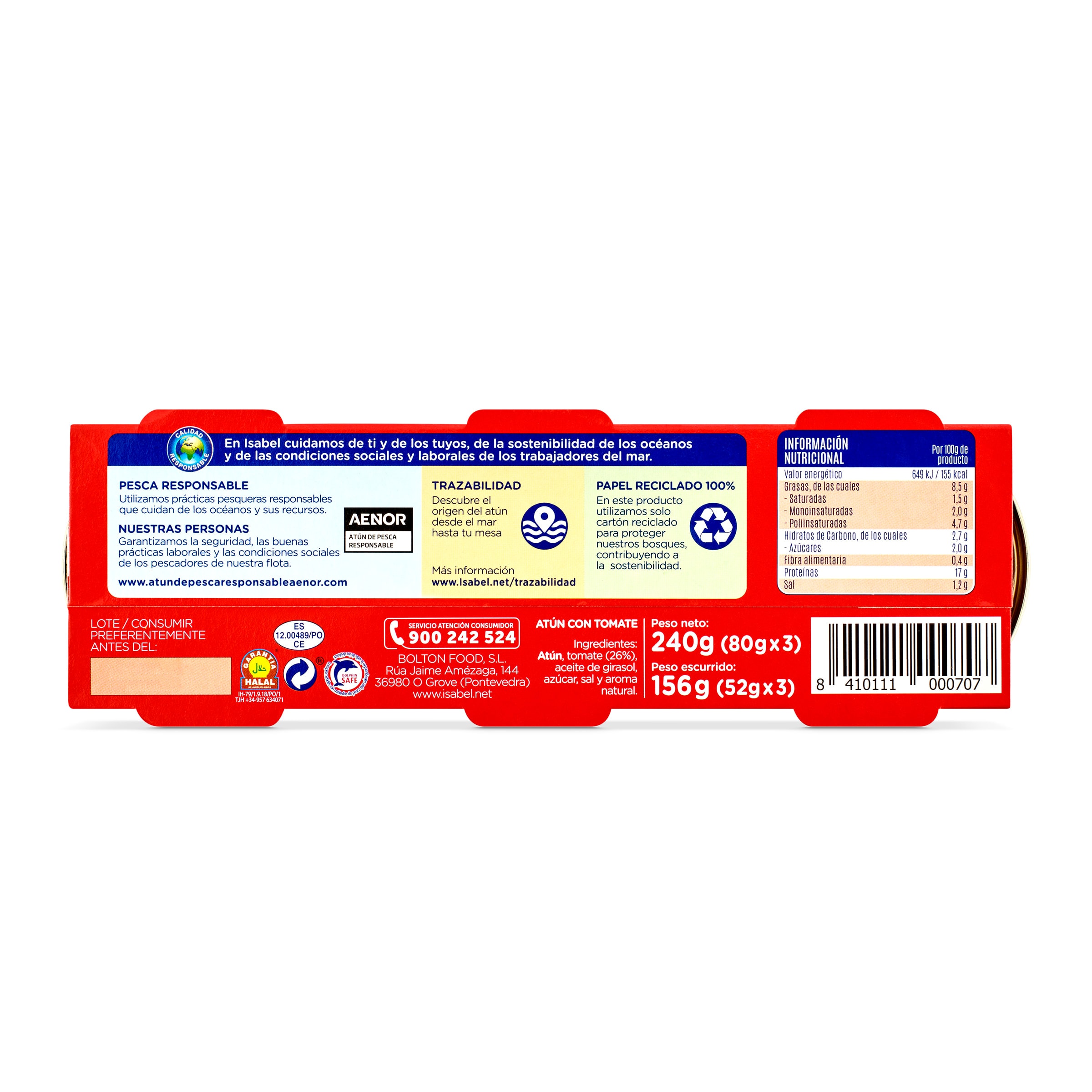 Atún con tomate Isabel 3 x 52 g