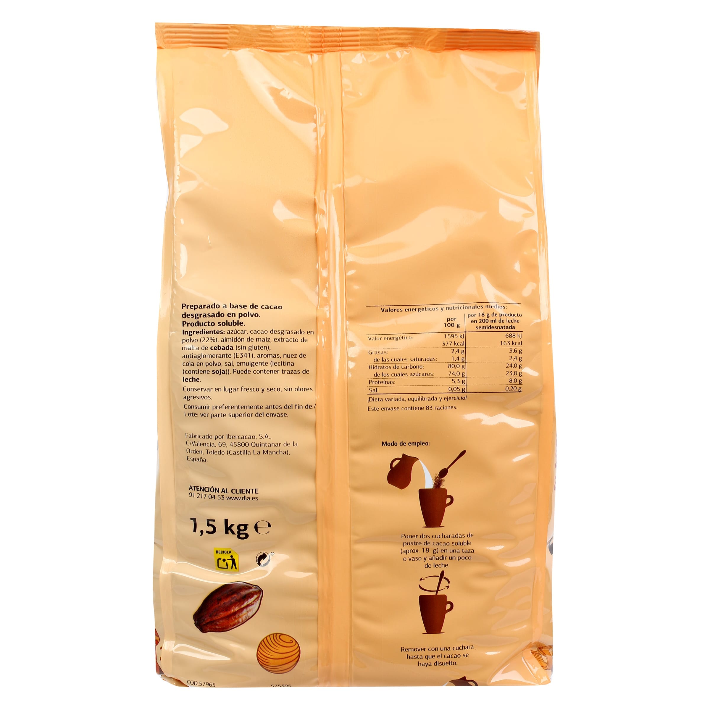 Cacao soluble Dia Temptation 1.5 Kg