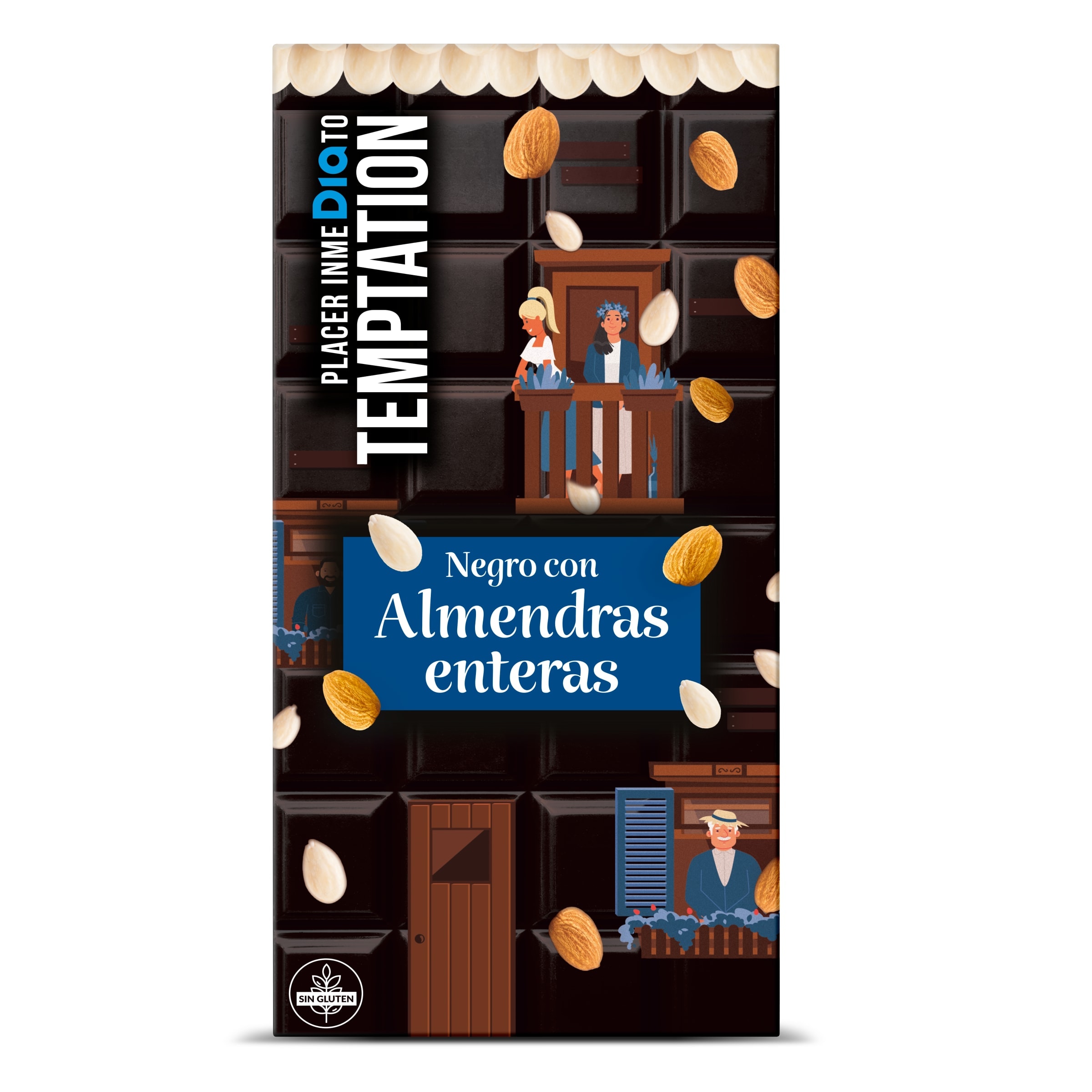 Chocolate negro con almendras enteras Dia Temptation 200 g