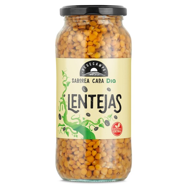 Lentejas Cocidas Dia Vegecampo Frasco 400 Gr.