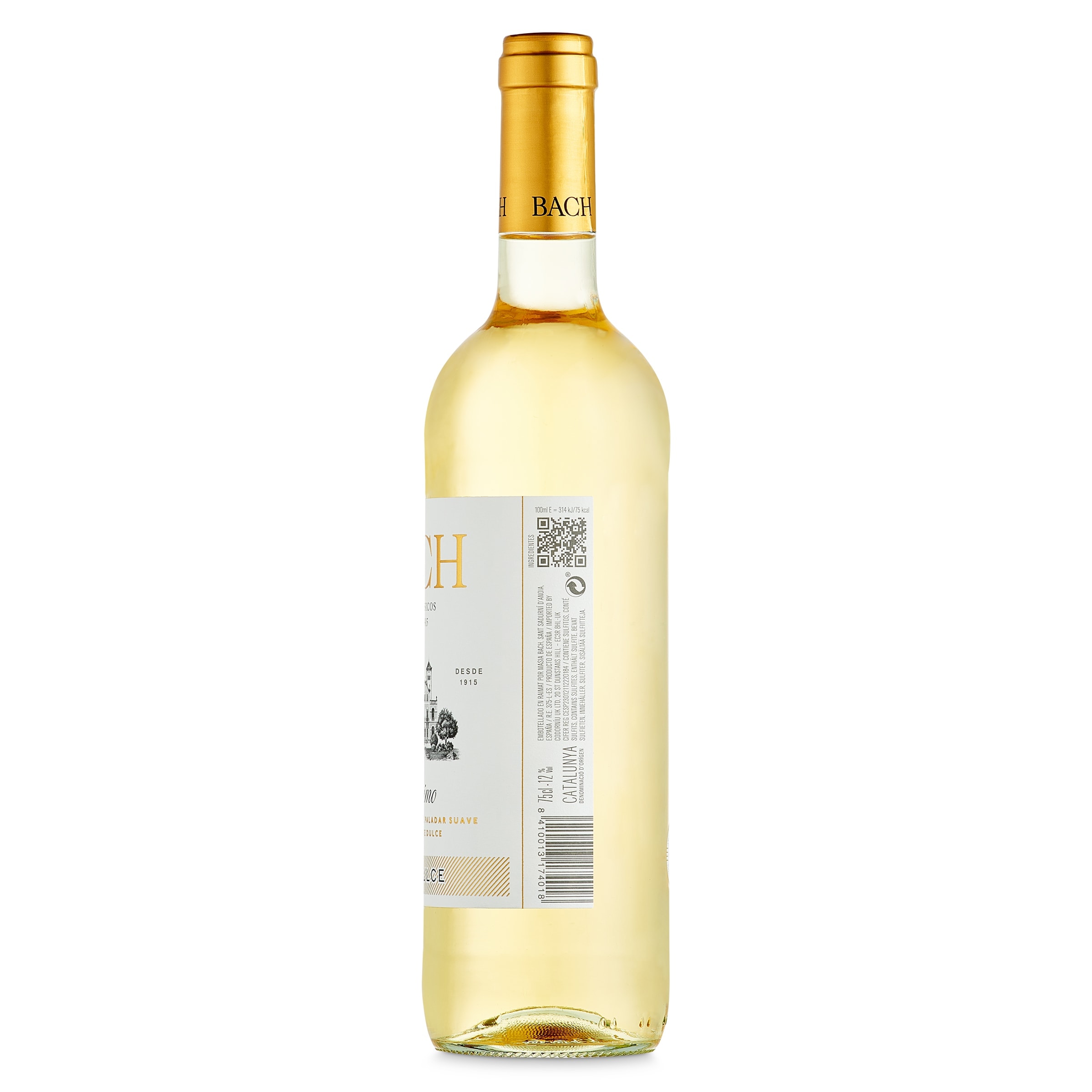 Vino blanco semidulce D.O. Penedés Bach 75 cl