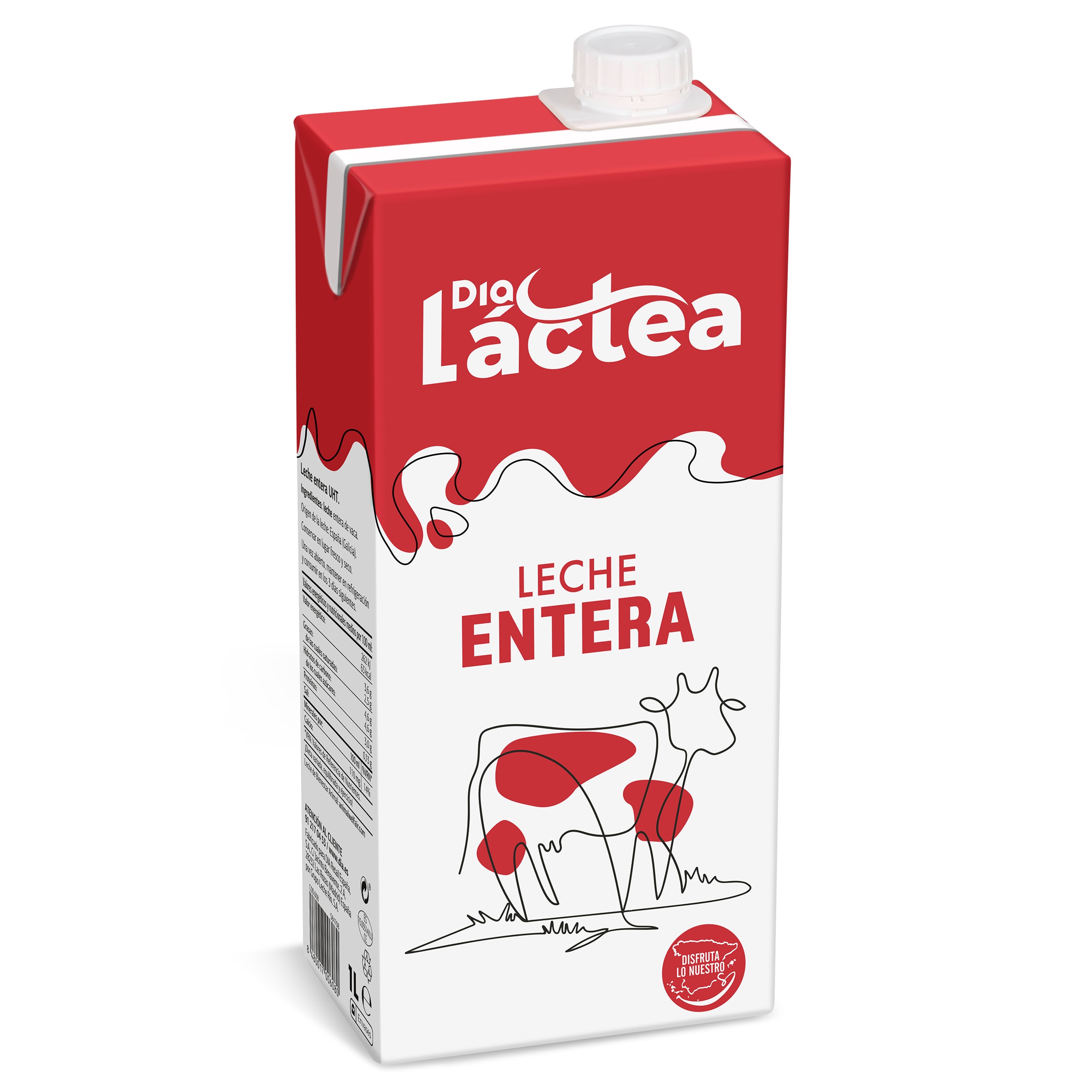 Leche entera sin lactosa - Hacendado