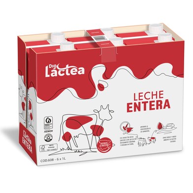 Leche desnatada sin lactosa Dia Láctea brik 6 x 1 l - Supermercados DIA