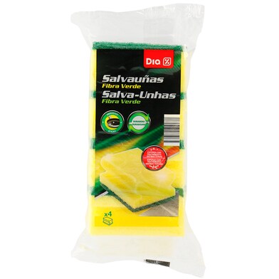 Estropajo salvauñas fibra verde Dia bolsa 4 unidades-0 Estropajo salvauñas fibra verde Dia bolsa 4 unidades-0