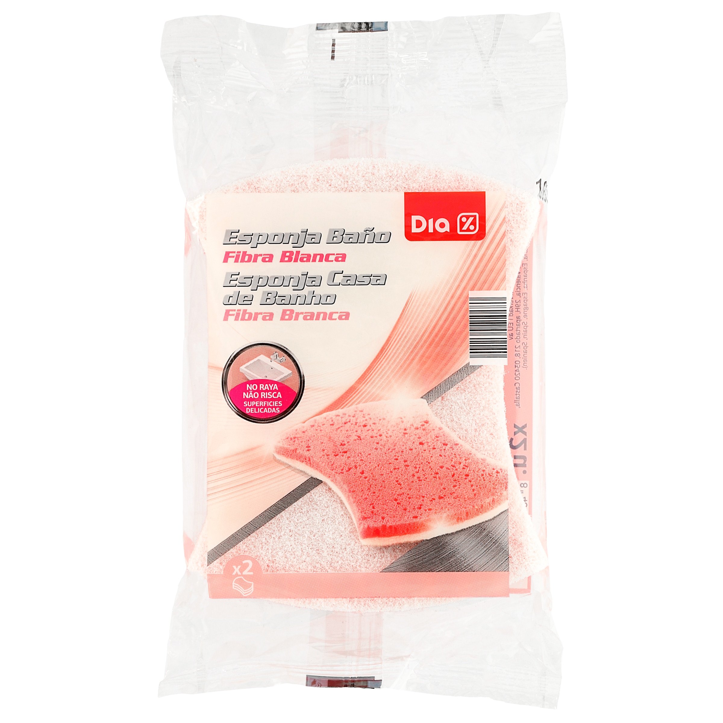 Esponja salvauñas fibra blanca para baño Dia bolsa 2 unidades -  Supermercados DIA