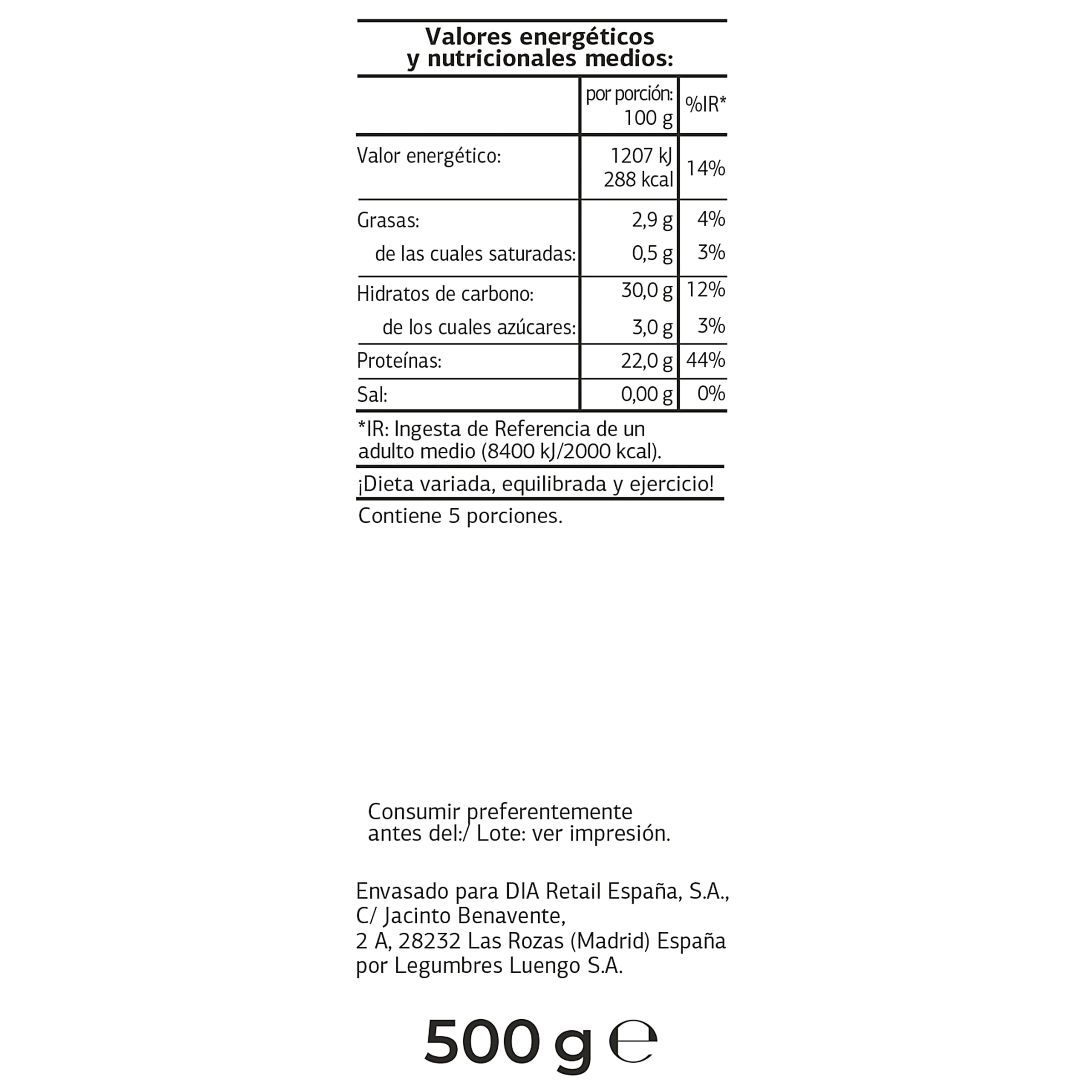 Alubias negras Dia Vegecampo 500 g
