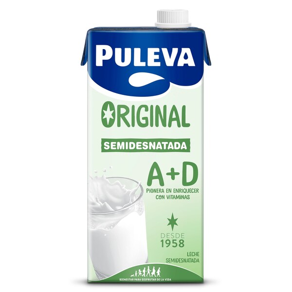 Leche Semidesnatada A+D Puleva Envase 1 L.