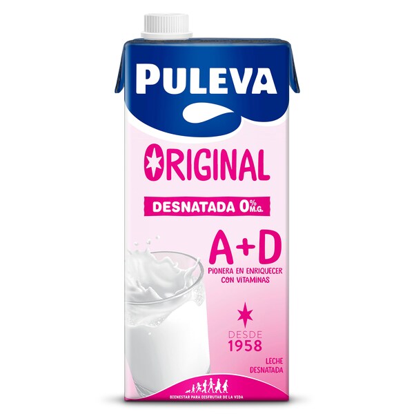 Leche Desnatada A+D Puleva Envase 1 Lt.