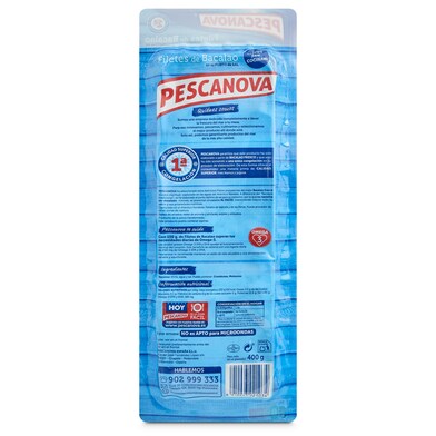 Filetes de bacalao PESCANOVA BANDEJA 400 GR-1 Filetes de bacalao PESCANOVA BANDEJA 400 GR-1
