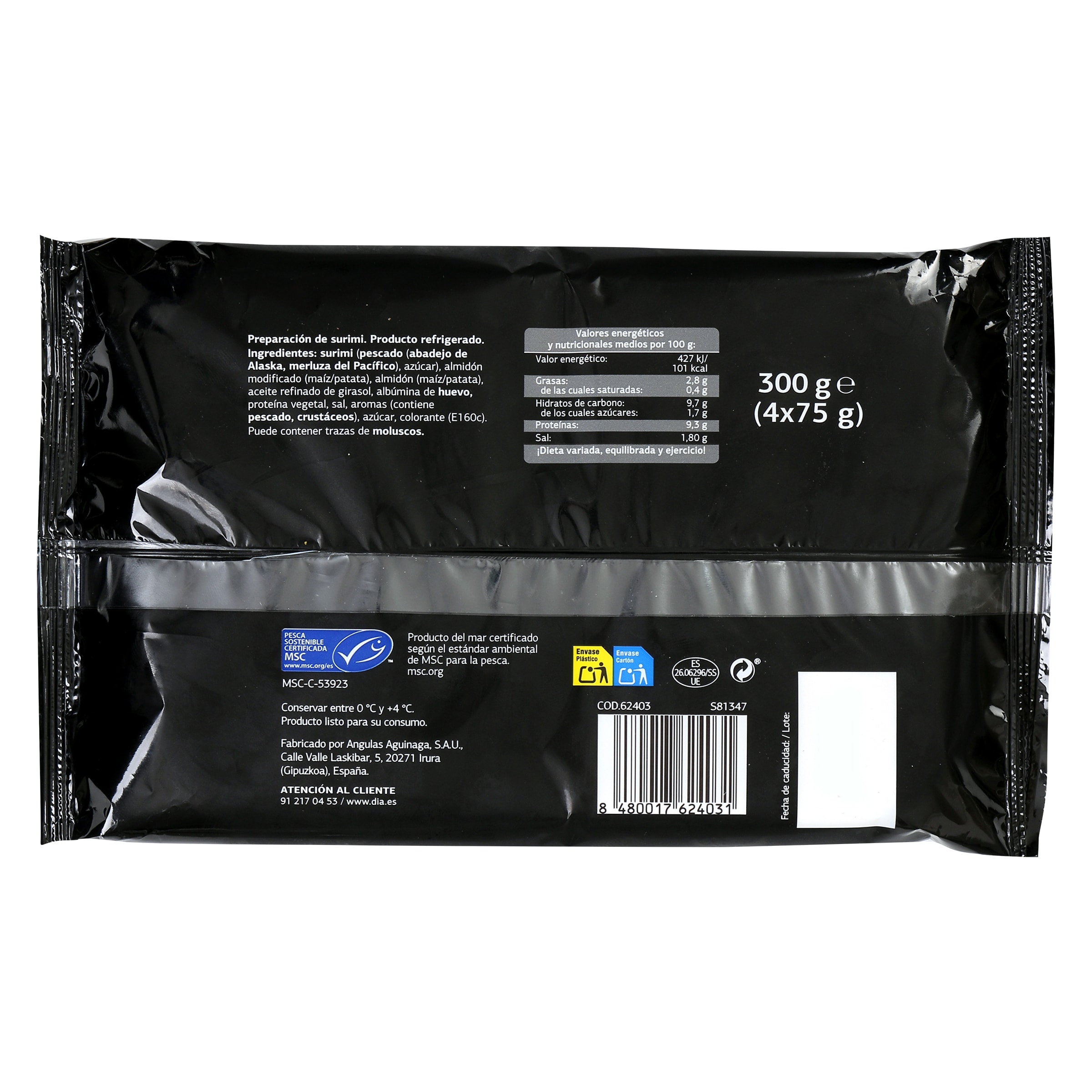 Palitos de surimi refrigeradas MSC Dia Mari Marinera 300 g