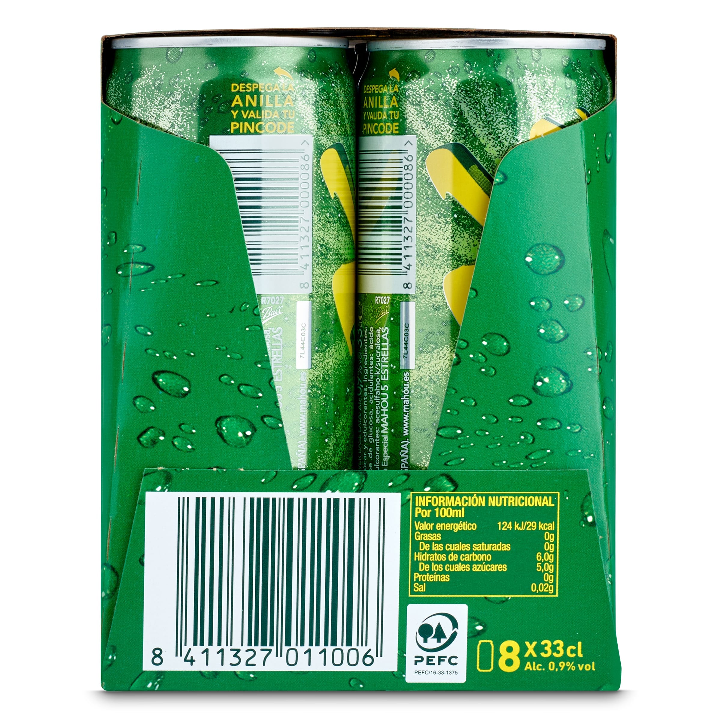 Cerveza con limón Mahou Mixta pack 8 x 33 cl