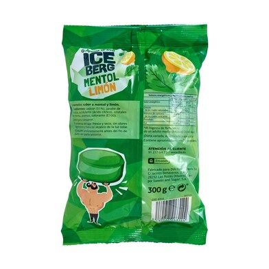 Caramelos sabor mentol y limón ICEBERG BOLSA 300 GR-1 Caramelos sabor mentol y limón ICEBERG BOLSA 300 GR-1