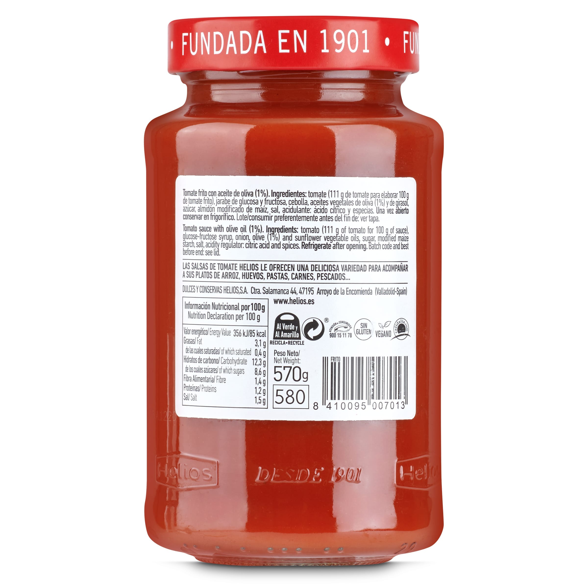 Tomate frito Helios 570 g