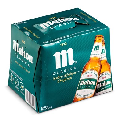 Cerveza clásica Mahou botella 12 x 25 cl-0