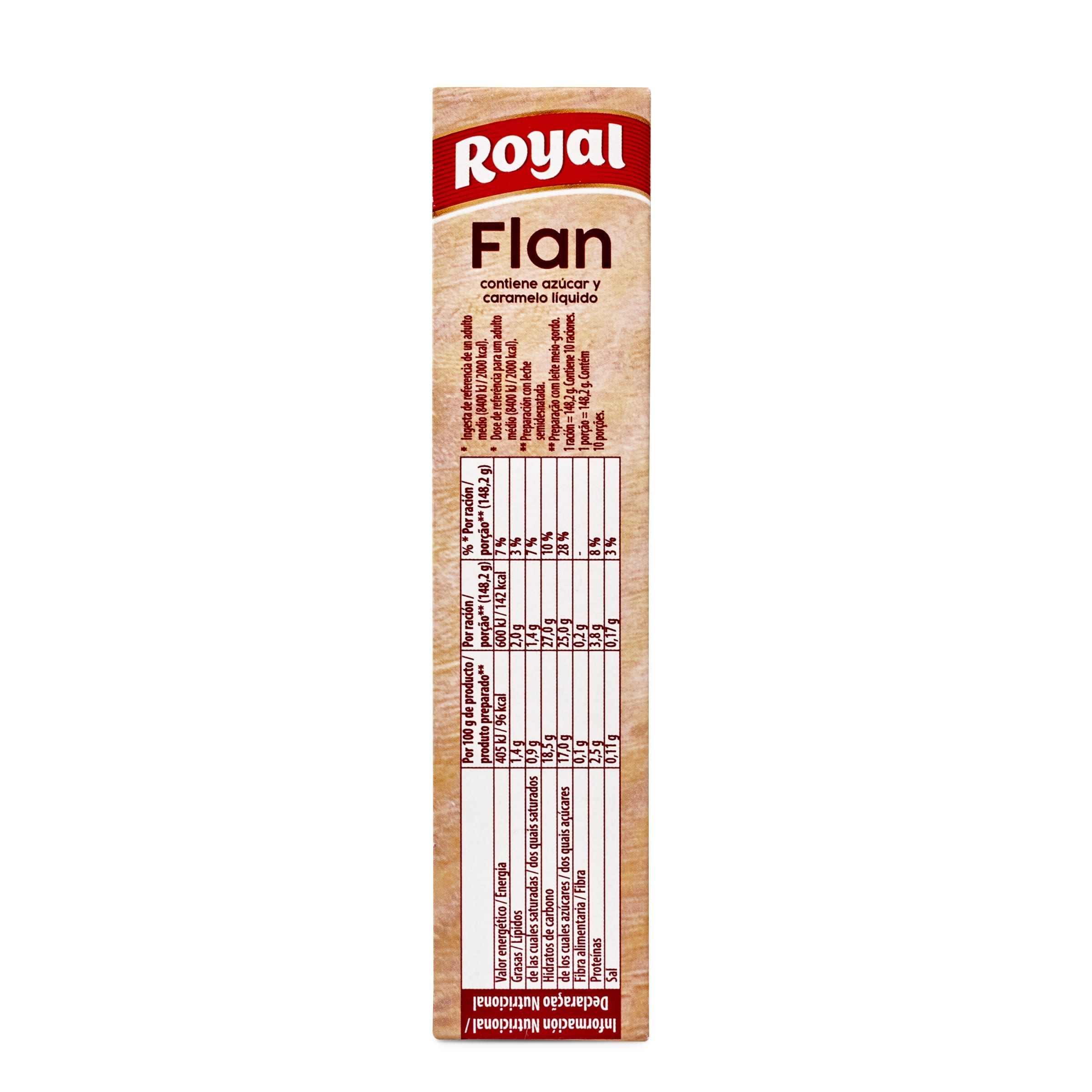 Preparado para flan contiene caramelo líquido Royal 232.5 g