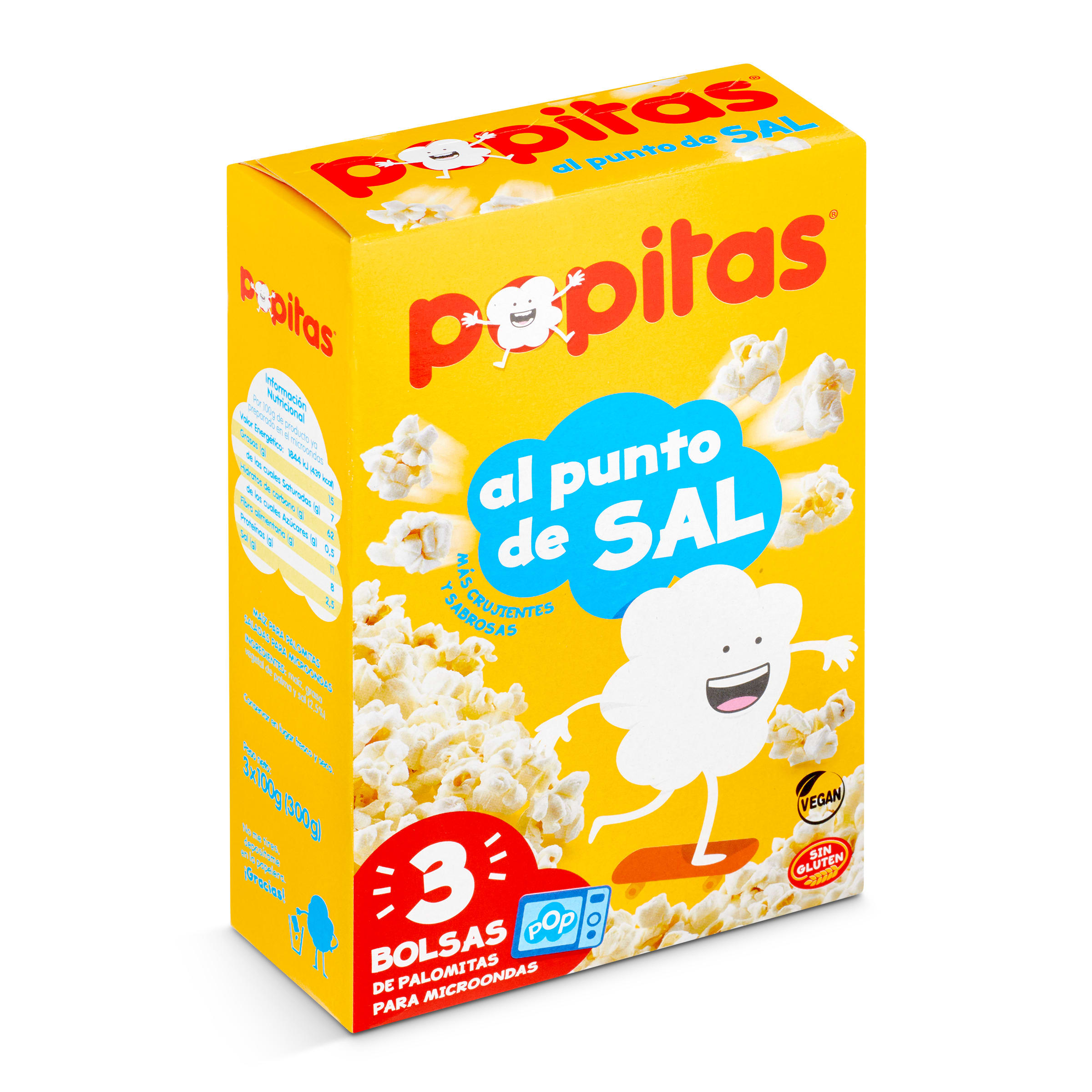 Palomitas al punto de sal microondas Popitas caja 300 g - Supermercados DIA