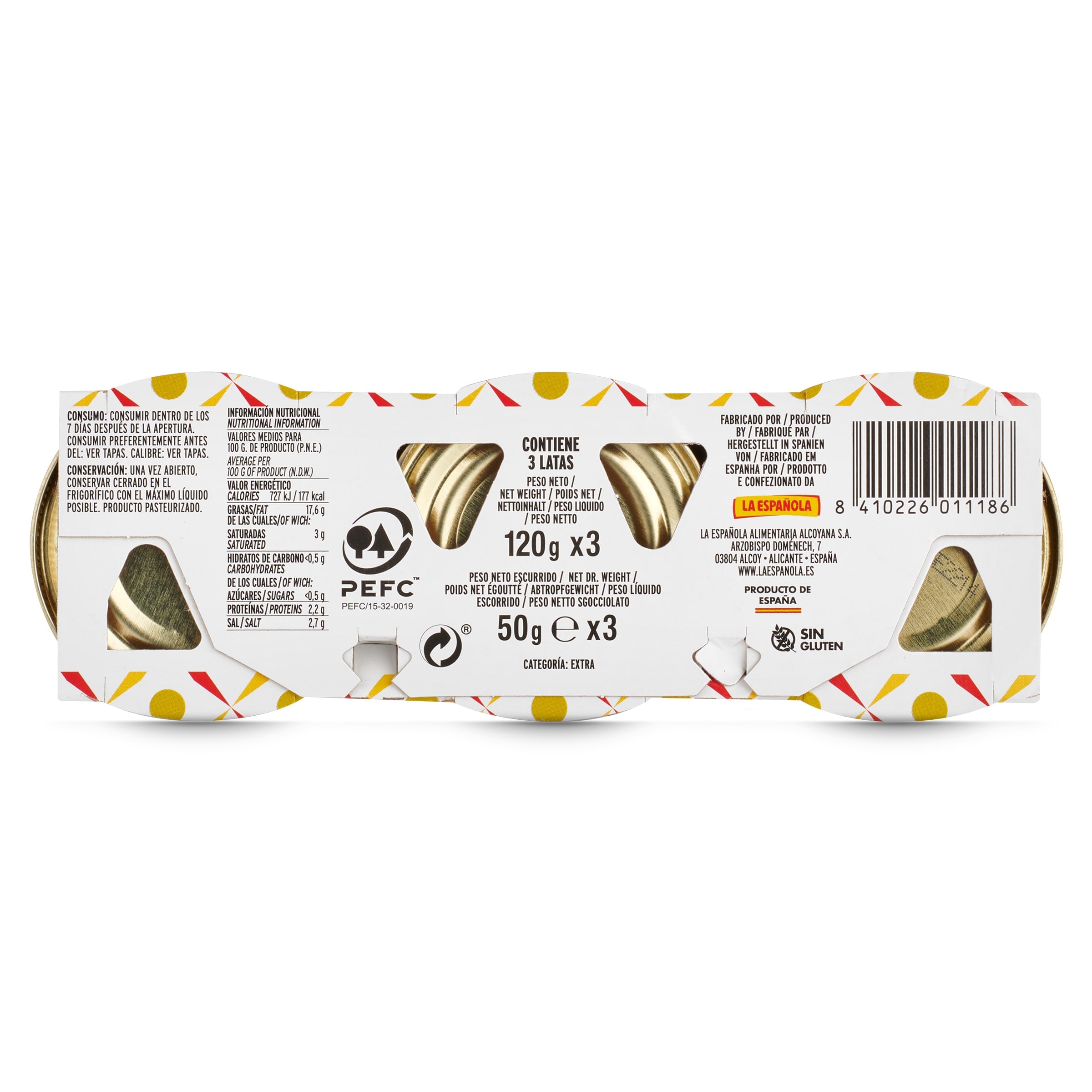 Aceitunas rellenas de anchoa La española 3 x 50 g