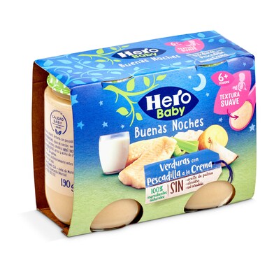 Buenas noches verduras con pescadilla Hero frasco 380 g-0 Buenas noches verduras con pescadilla Hero frasco 380 g-0