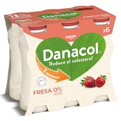 Bebida láctea de fresa Danacol pack 6 x 100 g