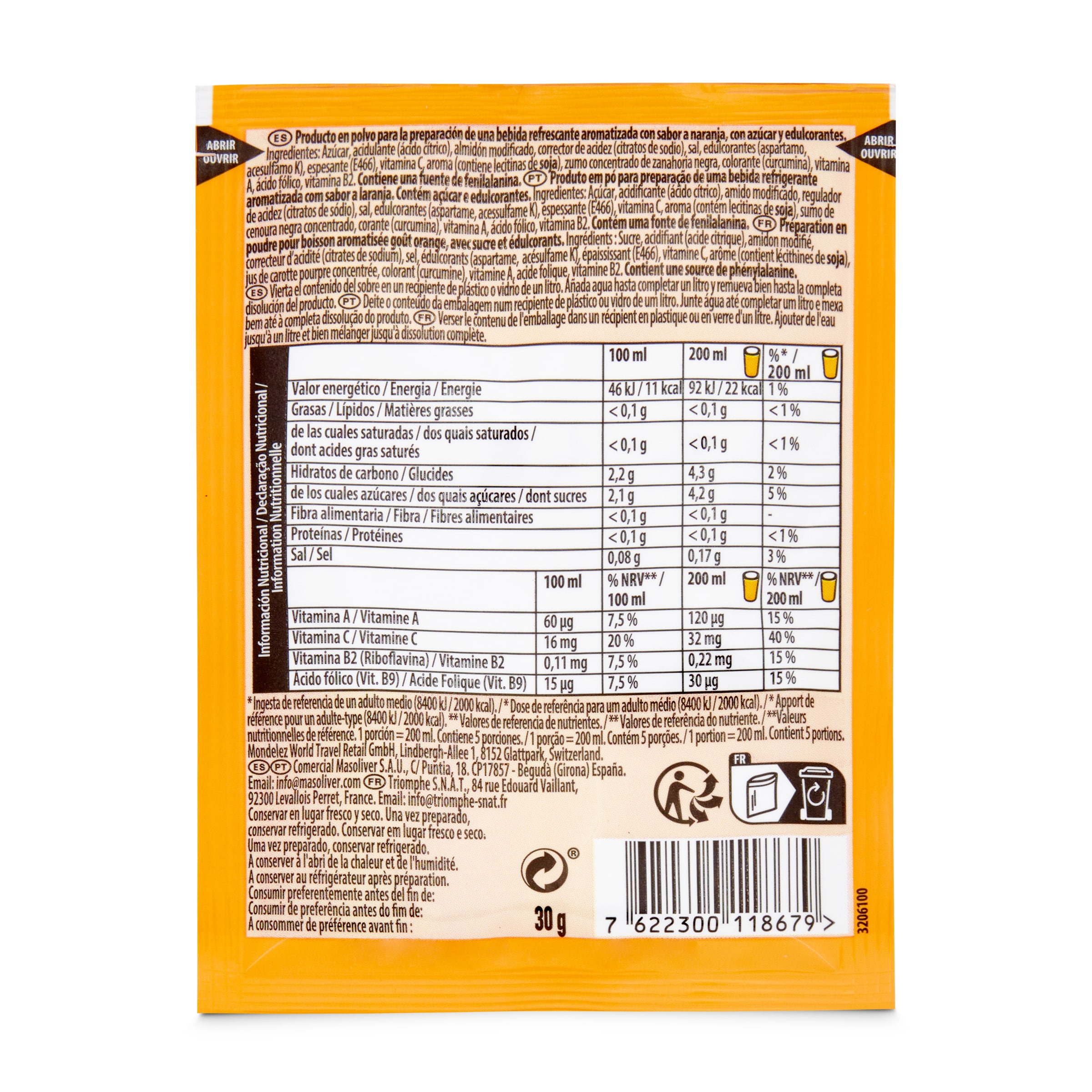 Tang sabor naranja bolsa 30 g
