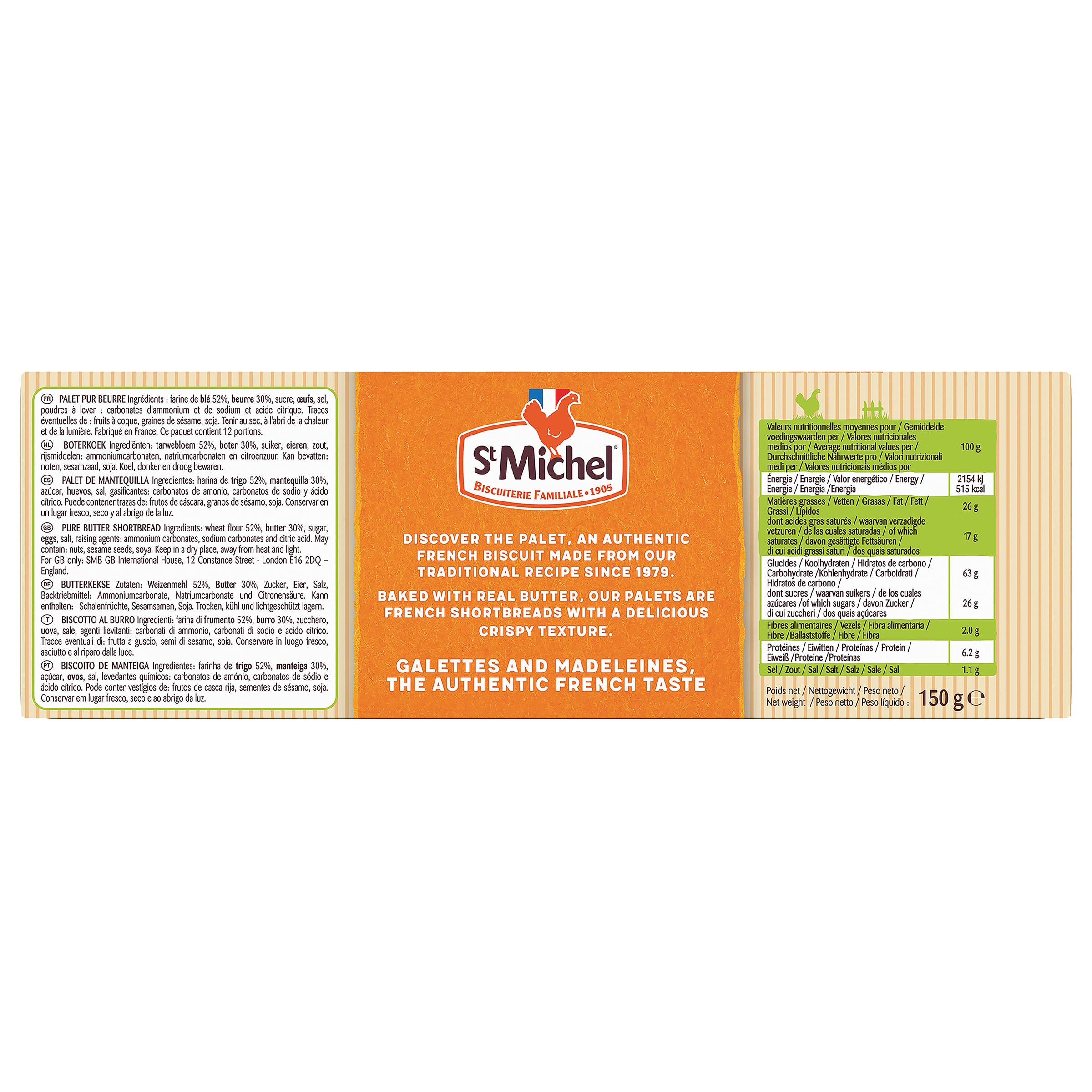 Galletas palets de mantequilla St Michel 150 g