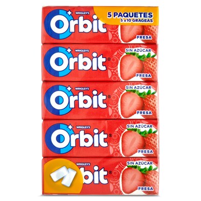 Chicles sabor fresa sin azúcar Orbit bolsa 5 unidades-0