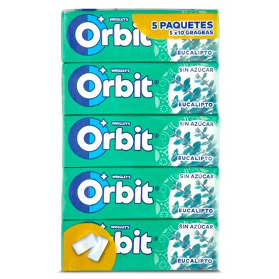 Chicles sabor eucalipto sin azúcar Orbit bolsa 5 unidades-0