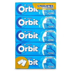 chicles sabor menta sin azucar 5 unidades