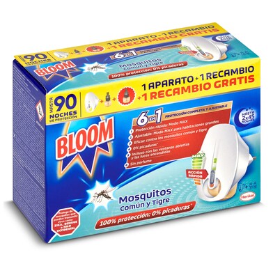 Insecticida eléctrico antimosquitos aparato + 2 recambios Bloom caja 1 unidad-0