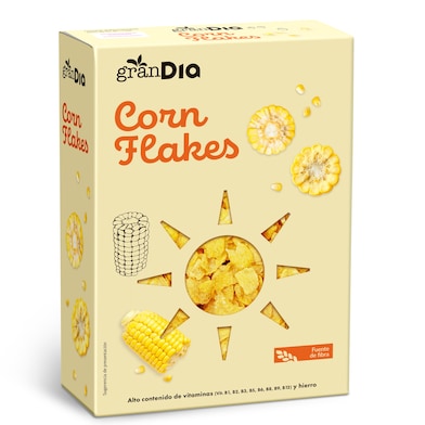 Cereales copos de maíz corn flakes Gran Dia caja 500 g-0