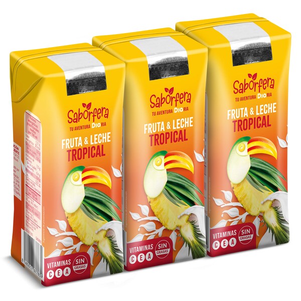 Bebida Frutas con Leche Tropical Dia Zumosfera 3X330 Ml.
