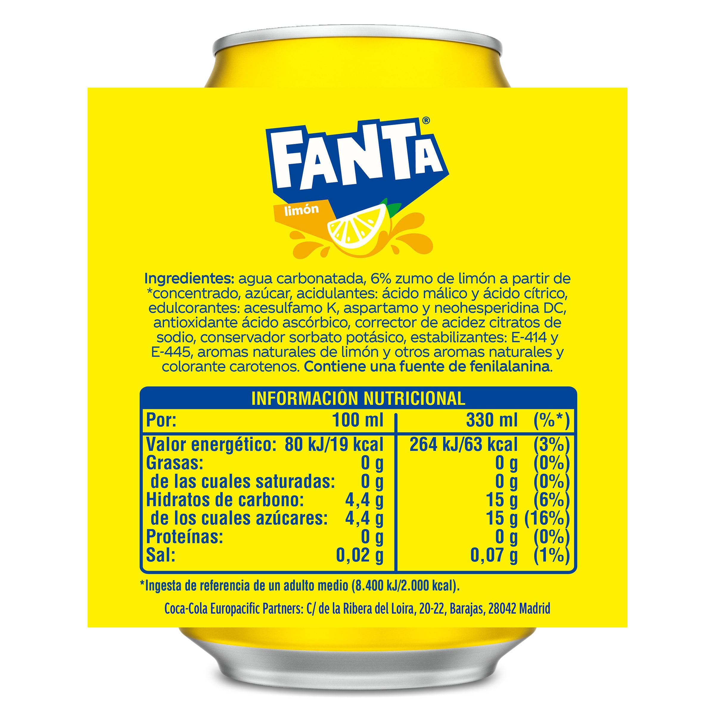 Fanta de limón 330 ml
