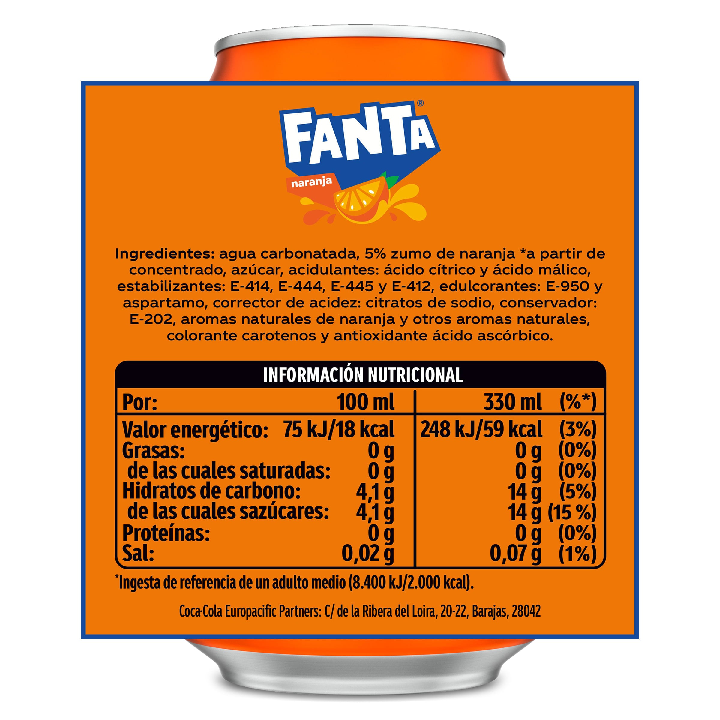 Fanta de naranja 330 ml