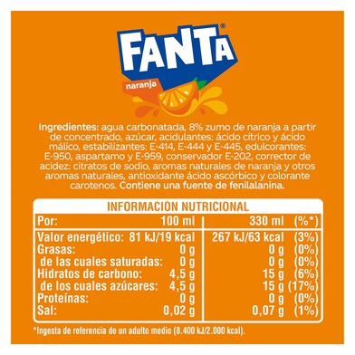 Refresco de naranja Fanta lata 33 cl-1
