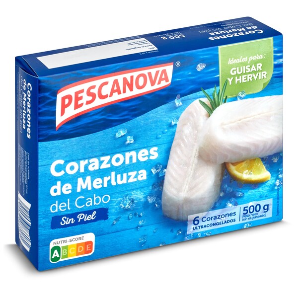 Corazones de Merluza Pescanova Caja 500 Gr.