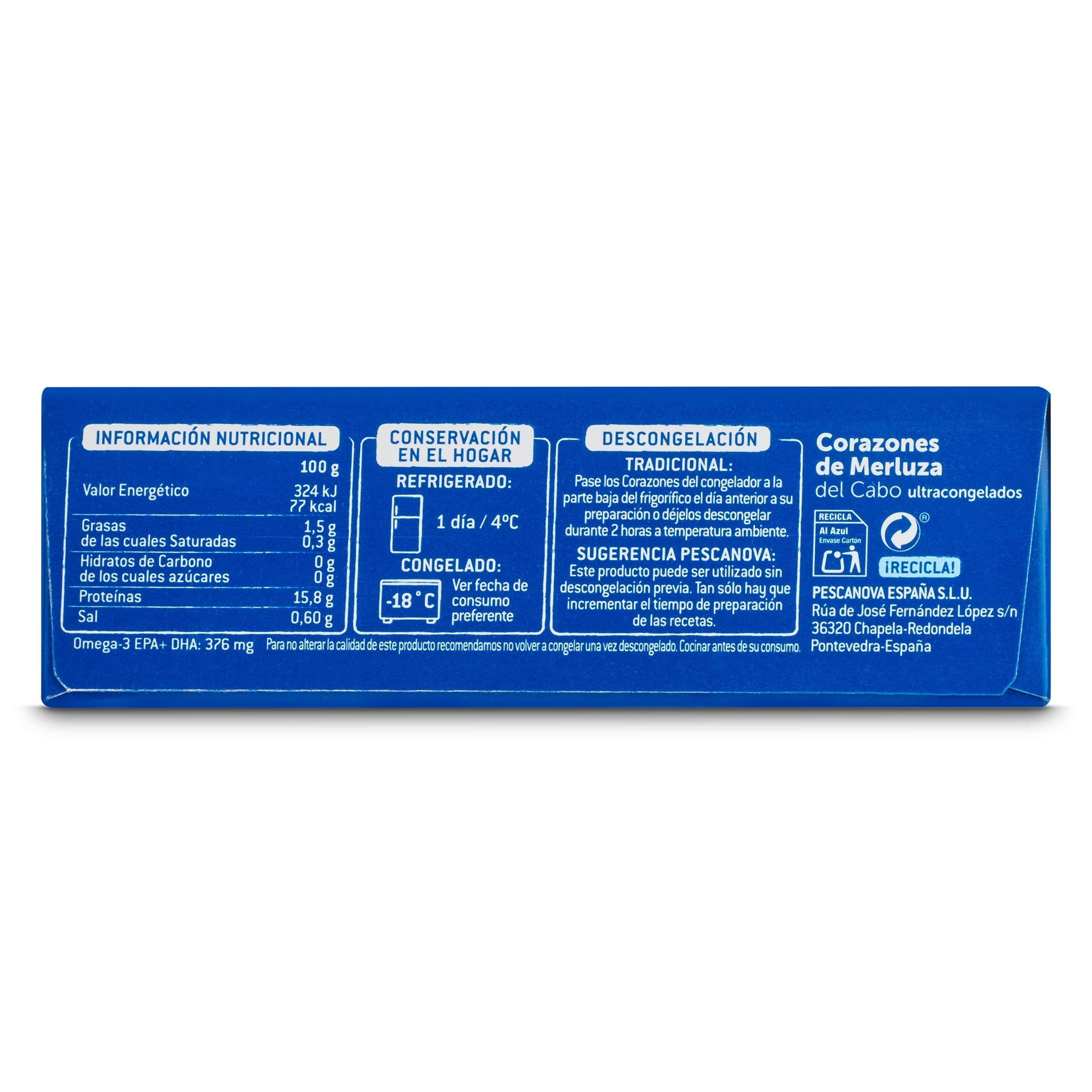 Corazones de merluza Pescanova 500 g