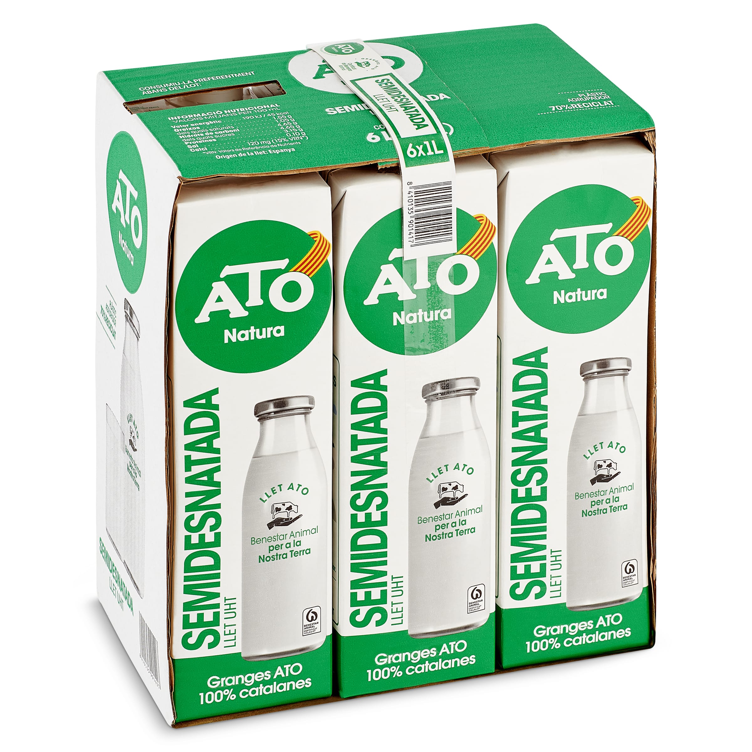 Leche semidesnatada Ato pack 6 x 1 L