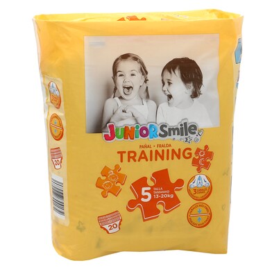 Braguit pañal unisex 13-20 kgs talla 5 Juniorsmile bolsa 20 unidades-0 Braguit pañal unisex 13-20 kgs talla 5 Juniorsmile bolsa 20 unidades-0