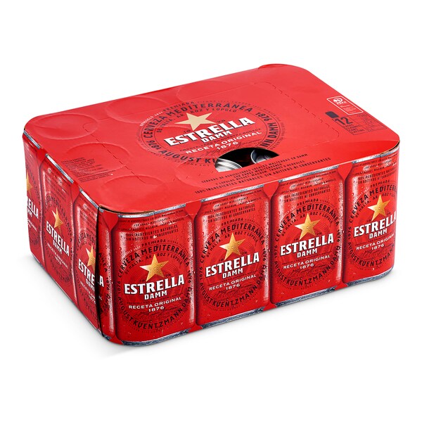 Cerveza Estrella Damm Pack 12 Latas 33 Cl.